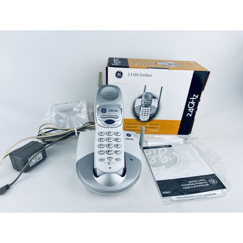 Cordless Phone Headset With Base GE 2.4 GHz Cordless Phone In Box 27928GE5-C